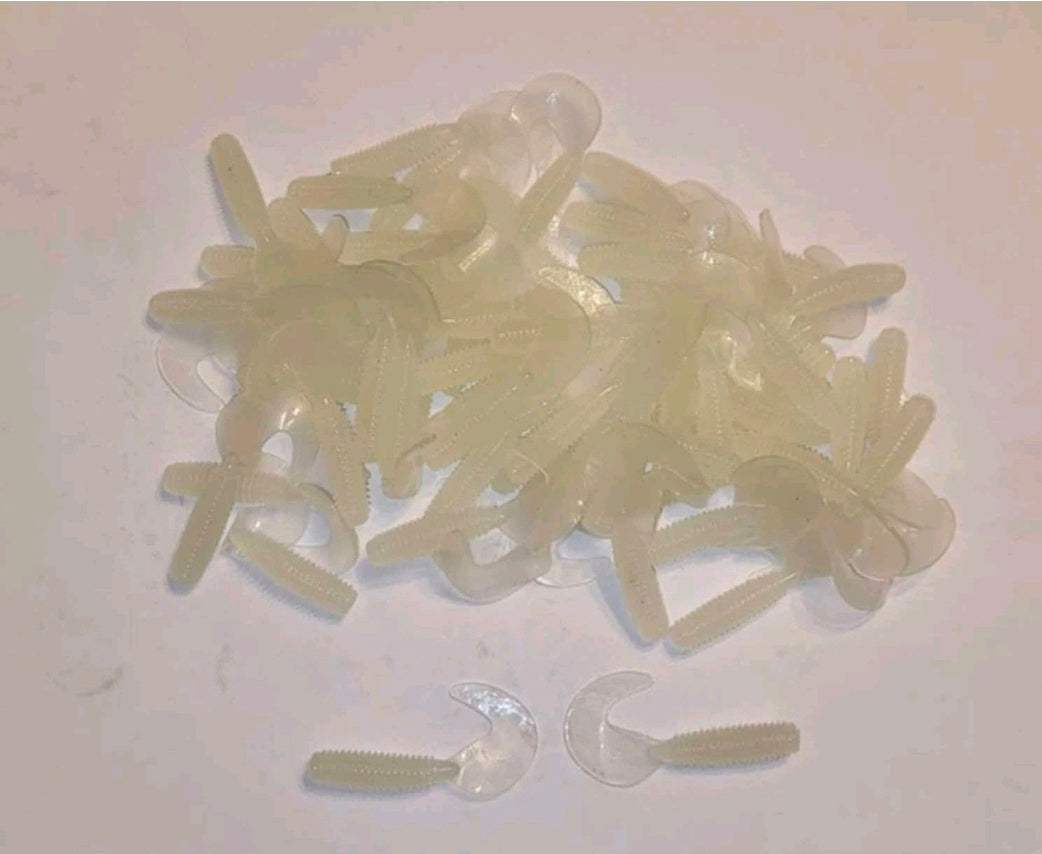 GLOW 2 inch Soft Plastic Curl Tail Grubs