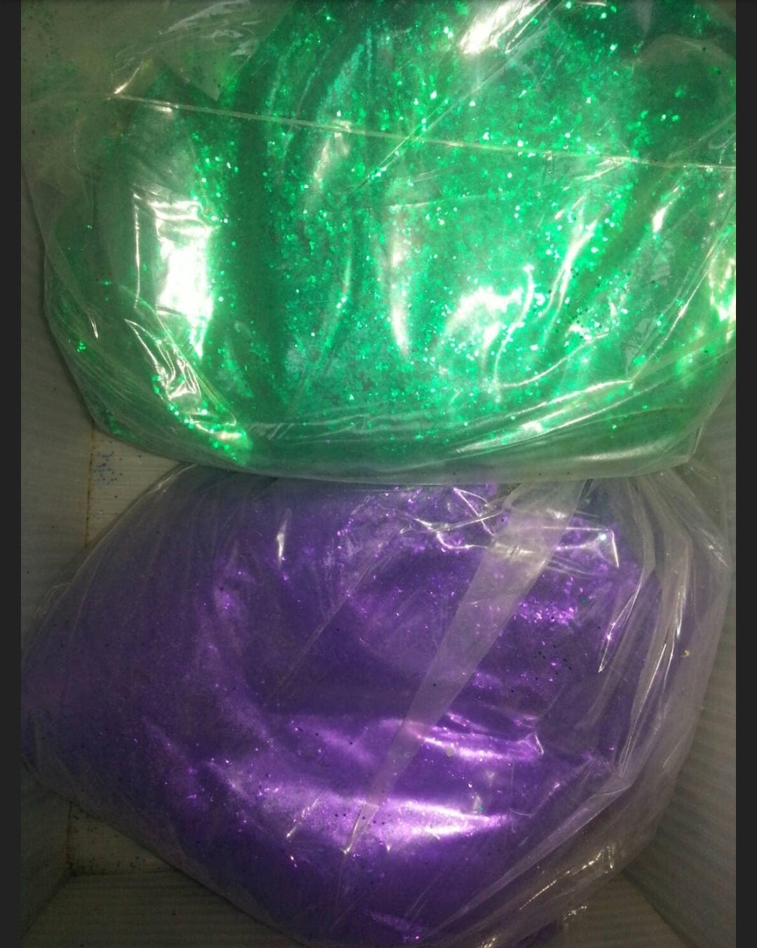 Glitter 1 Pound Bag Medium Size .045 Glitter Emerald Green &Brilliant Purple Available