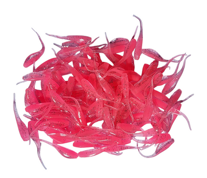 Shad Fry, Minnow Fry 2" length - Ice/Bubble Gum Flash (Clear/Pink w/pepper/silver glitter)