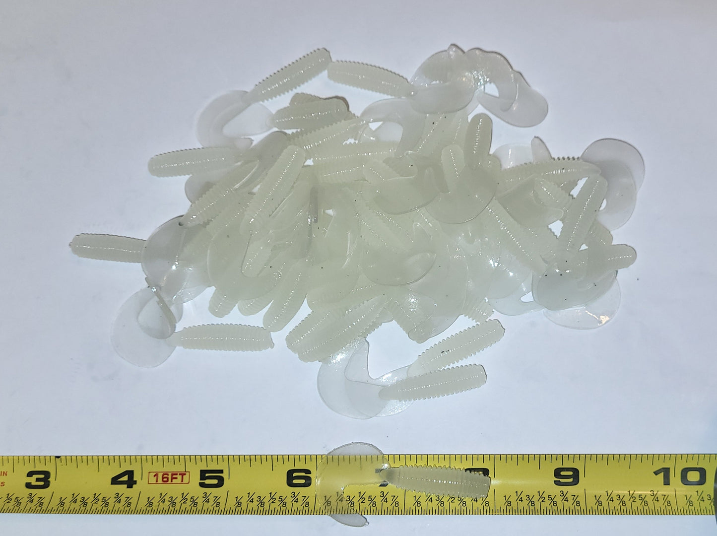 GLOW 2 inch Soft Plastic Curl Tail Grubs