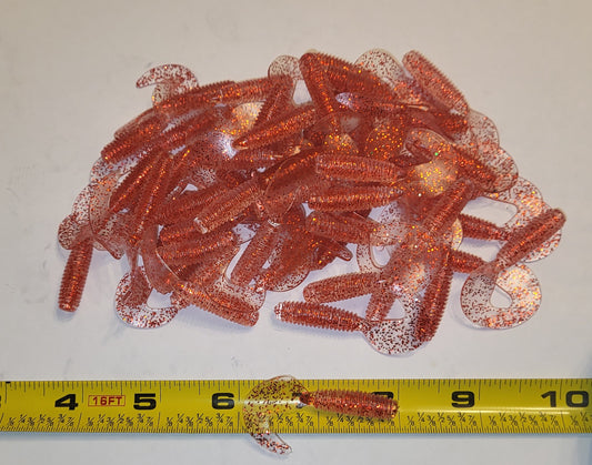 Injured Bloody Minnow 2 inch Soft Plastic Curl Tail Grubs