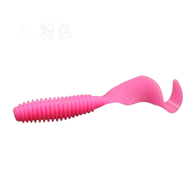Bright Pink Bubblegum 2 inch Soft Plastic Curl Tail Grubs