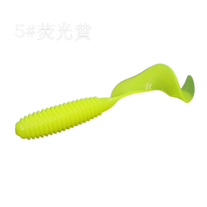Chartreuse 2 inch Soft Plastic Curl Tail Grubs