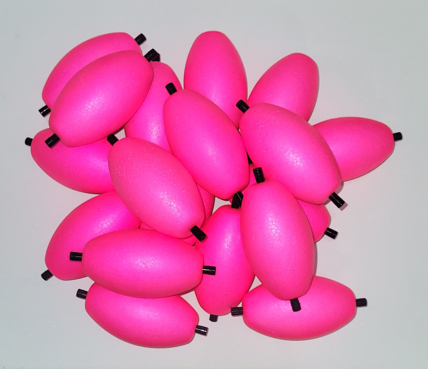 NEW PRODUCT ALERT  3" OVAL BRIGHT PINK, 15 Large Oval Floats with 2 Pegs w/holes