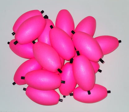 NEW PRODUCT ALERT  3" OVAL BRIGHT PINK, 15 Large Oval Floats with 2 Pegs w/holes
