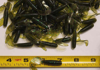 Motor Oil Flash 2 inch Soft Plastic Curl Tail Grubs