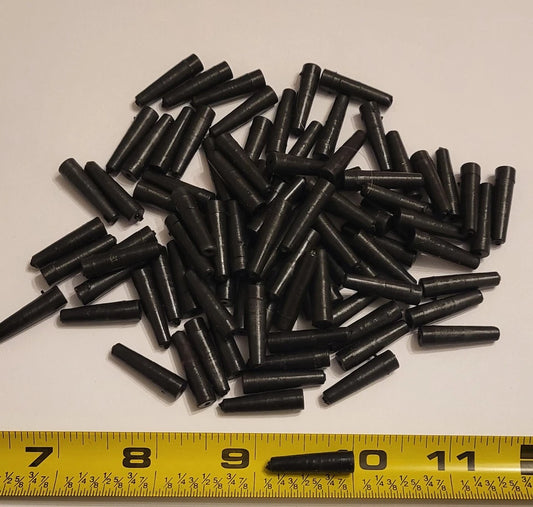 Plastic Pegs With Holes Black, For Fishing Floats 100 Pegs, L-7/8" x OD-3/16" & OD-1/8"