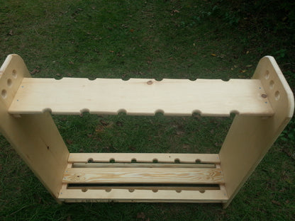 FREE SHIPPING! Wooden Rod Rack, Choose from 12, 18, 24 or Heavy Duty 12 Slots, GREAT FOR BILLIARD CUE STICKS ALSO. FREE SHIPPING QUALIFIED !!